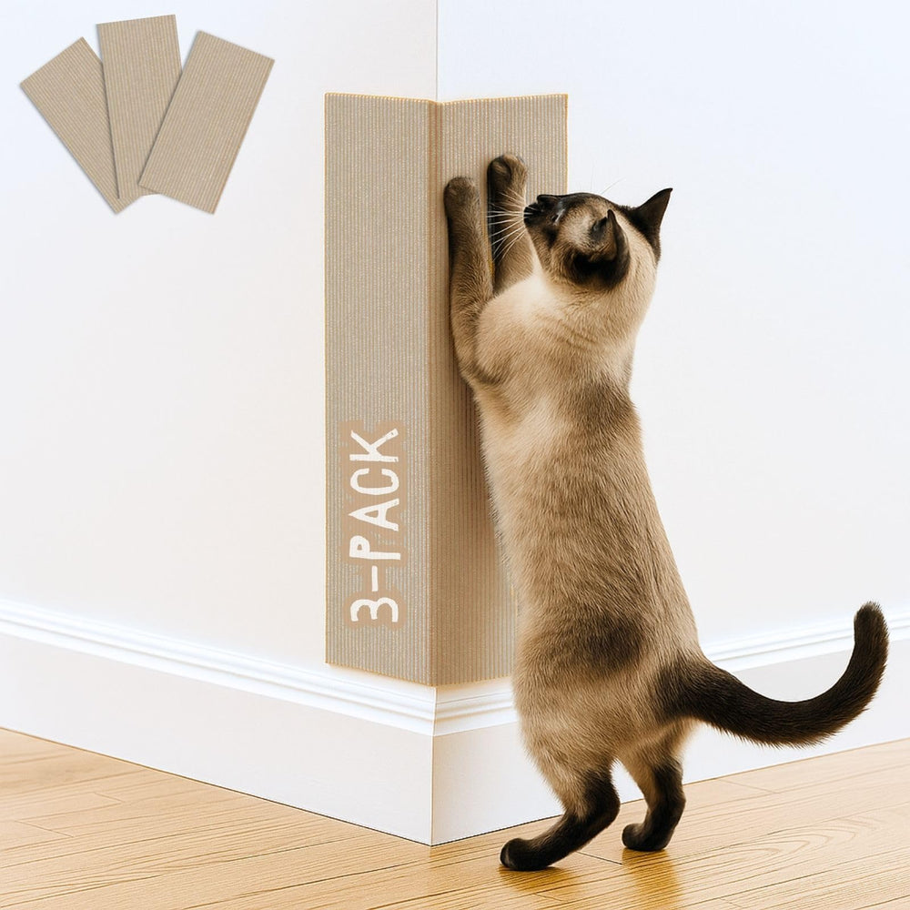 2ME Cat Scratch Mat 3Pack beige back view shows easy installation and furniture protection.