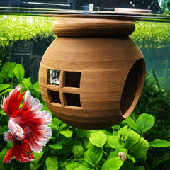3DAquaticSolutions floating cozy betta house close-up shows a calm resting nook.