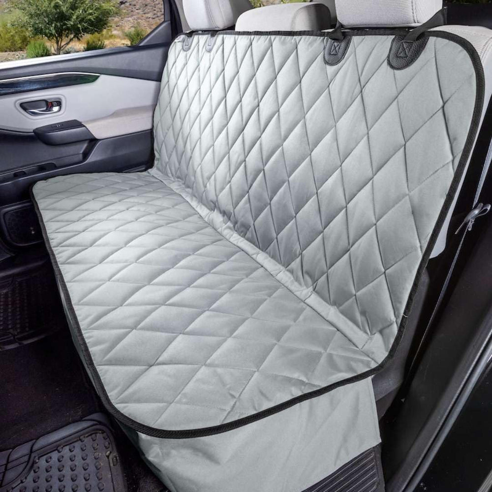 4Knines back seat cover 54-wide shields upholstery from spills and dirt.