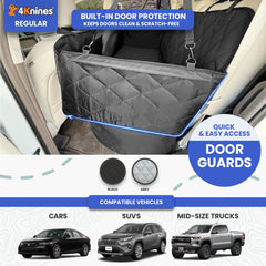 4Knines back seat extender zip access demonstrates easy in-and-out access for dogs