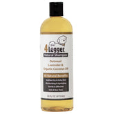 4Legger all-natural oatmeal dog shampoo bottle showcases gentle cleansing for sensitive skin.