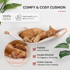 Spacious 21x18.5 inch hammock opening for large cats' comfort