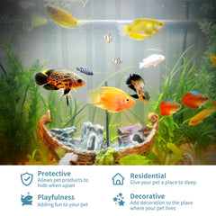 9.99WORLD MALL Resin natural hideout enhances aquarium scenery and safe shelter for fish.