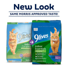 Close-up of 9Lives Indoor Essentials chicken kibble with texture variety for picky eaters