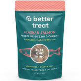 A Better Treat freeze-dried salmon dog treats in chunky pieces for training rewards.