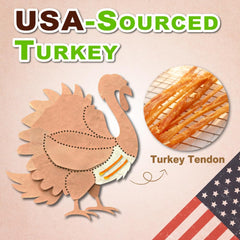 Dog enjoying a long-lasting chew from A Freschi srl turkey tendons