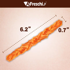 A Freschi srl long-lasting chews texture closeup shows a satisfying chew for moderate chewers.