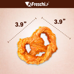 Close-up of A Freschi srl turkey tendon chew texture highlighting natural chewiness