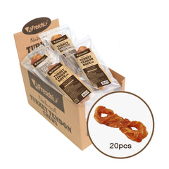 A Freschi srl turkey tendons packaging shows USA-sourced ingredients and premium quality.