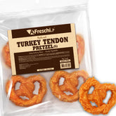 A Freschi srl turkey tendons for dogs in a 10 oz USA-sourced pack for large breeds