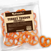 A Freschi turkey tendons dog chew 8 oz pack long lasting chew