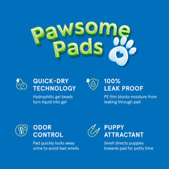 A World of Deals puppy pads absorbent core close-up highlighting liquid absorption for quick cleanups.