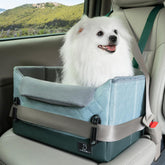 A4 Pet dog car seat front view elevates small dogs for a calm road view.