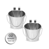 AASPIRE PETS 2qt bucket with flat back and dual hooks for secure kennel mounting.