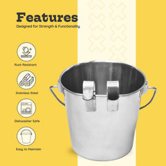 AASPIRE PETS durable stainless steel 9-quart bucket withstands daily use