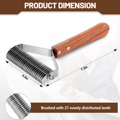 Abbylike 27-tooth stainless steel teeth for efficient undercoat removal