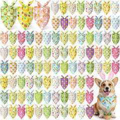 Abbylike Easter dog bandanas with bunny pattern for festive photos
