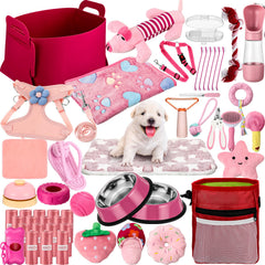 Abbylike puppy starter kit storage basket keeps toys and essentials neatly organized.
