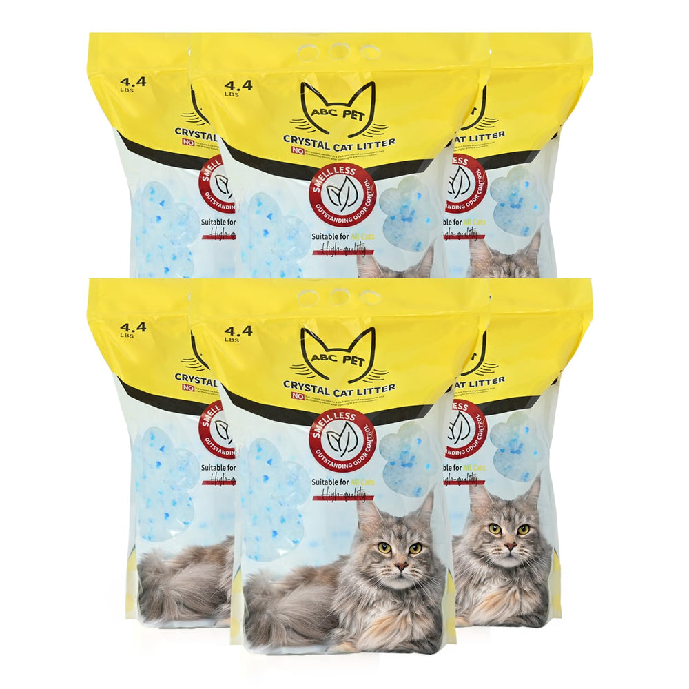 ABCPET crystal litter in a pour-ready bag delivers strong odor control for a fresher home.