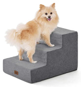 ABCPET dog stairs 3-step gray provide easy bed access for small dogs
