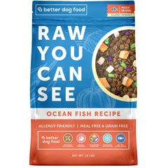 A Better Treat Ocean Blend in a bowl, digestion-friendly dry dog food
