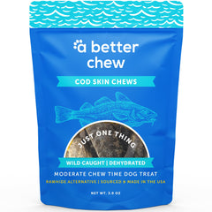 A Better Chew wild-caught cod skin treat pack highlights a long-lasting reward for dogs.