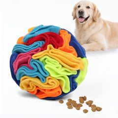Ablechien Snuffle Ball with treats hidden to reward curiosity and slow feeding.