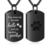 ABOOXIU pawprint ashes holder necklace in stainless steel, a lasting pet memorial.