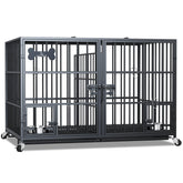 aboxoo XL dog crate outer view shows sturdy metal frame and rust-resistant finish