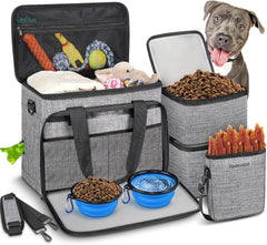 Abrimelodi dog travel bag with food containers keeps meals organized on road trips.