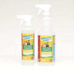Absolutely Clean Bird Poop Remover being applied to an outdoor surface for easy removal.