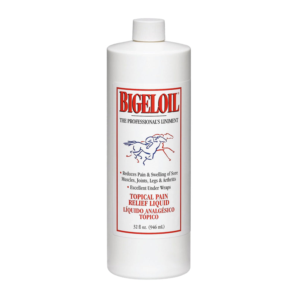 Absorbine Bigeloil Liniment bottle 32 oz for topical relief.