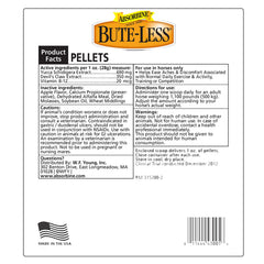 Absorbine Bute-Less pellets being poured for easy feeding.