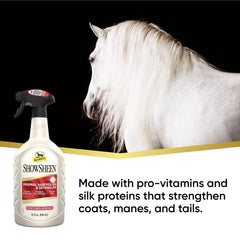 Absorbine ShowSheen enhances a dog's coat with gloss and manageability.