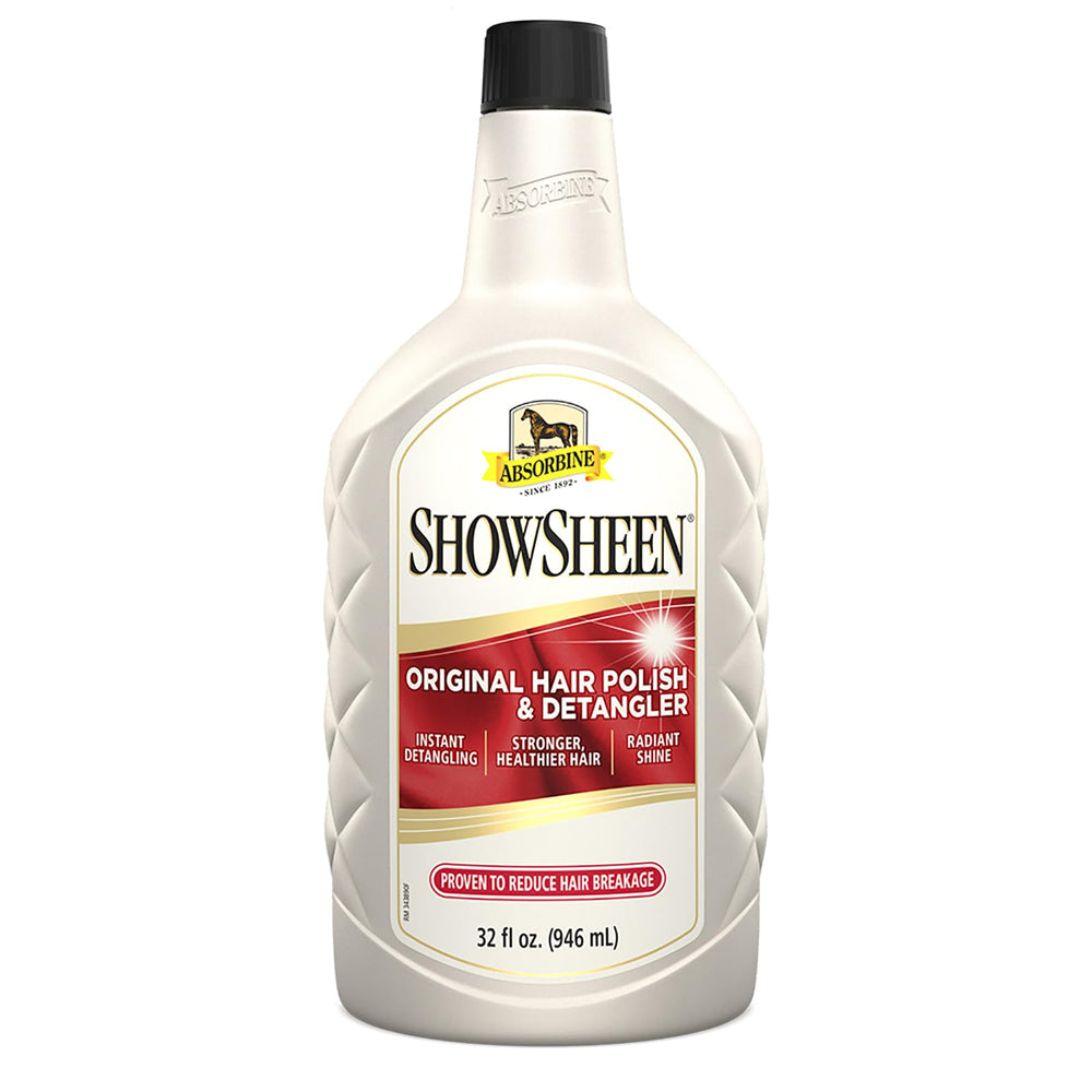 Absorbine ShowSheen refill bottle ready for convenient grooming sessions