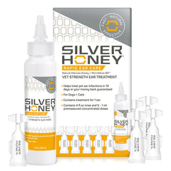 Absorbine Silver Honey ear cleaner bottle for at-home ear care and comfort.