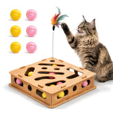 Acaine interactive cat scratch puzzle enrichment box promotes engagement and claw care.