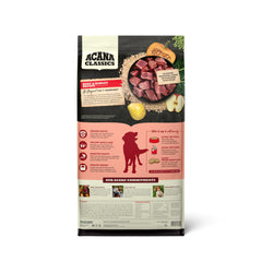 ACANA Classics Beef Barley kibble in a bowl highlighting digestible nutrition and flavor