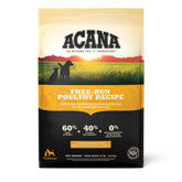 ACANA Free-Run Poultry Recipe bag highlights premium protein nutrition for dogs