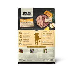 ACANA bag side view highlighting grain-free poultry recipe