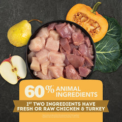 ACANA vegetables and fruits mix on packaging supporting a well-rounded diet