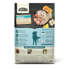 ACANA grain-free kibble close-up highlighting protein-rich pieces for strong muscles.