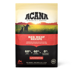 ACANA Grain Free Red Meat Bag Front—premium grain-free dog food for active dogs