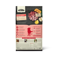 ACANA grain free ingredients close up with beef pork and lamb.