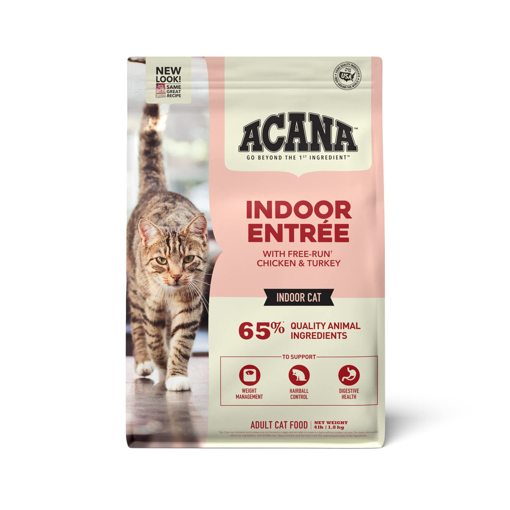 ACANA Indoor Entree free-run chicken and turkey kibble for indoor cats