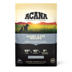 ACANA Light & Fit 13lb bag promoting healthy weight management and conditioning.