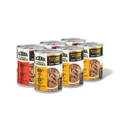 ACANA Premium Chunks Poultry Bone Broth can shows protein-rich meals for dogs.