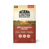 ACANA Singles Beef & Pumpkin dry dog food bag front shows premium high-protein formula.