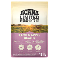 ACANA Singles Lamb & Apple 13 lb bag – grain-free nutrition for sensitive dogs.