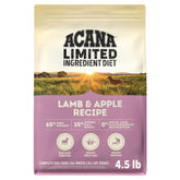 ACANA Singles Lamb and Apple Recipe bag front shows grain-free nutrition dogs enjoy